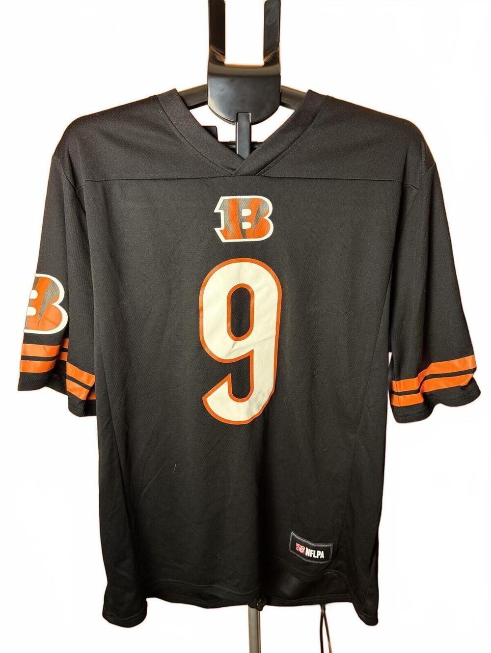 NFL Team Apparel Cincinnati Bengals Joe Burrow #9 Football Jersey Black sz Large